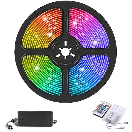 immege 7m rgb led stripe band streifen led leiste lichtleiste bander 60leds m wasserdicht mit netzteil und fernbedienung full kit amazon de beleuchtung