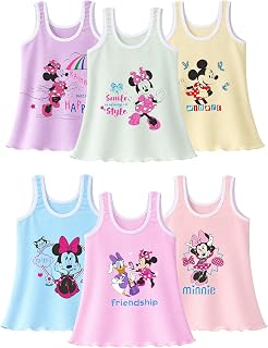 Kids Minnie & Friends Printed Girl's Regular Fit Vest Dori Neck| 100% Cotton| Skin Friendly | Lightweight | Sleeveless Des... Price In India
