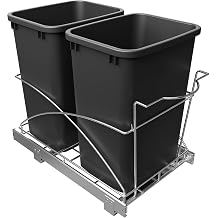 Pull Out Trash Can Under Cabinet,14" Wx22 D Heavy Duty Kitchen Garbage Bin, Soft-Close Full Extension Slides, Slide Out Waste Container for Kitchen Cabinets Trash Can Not Included