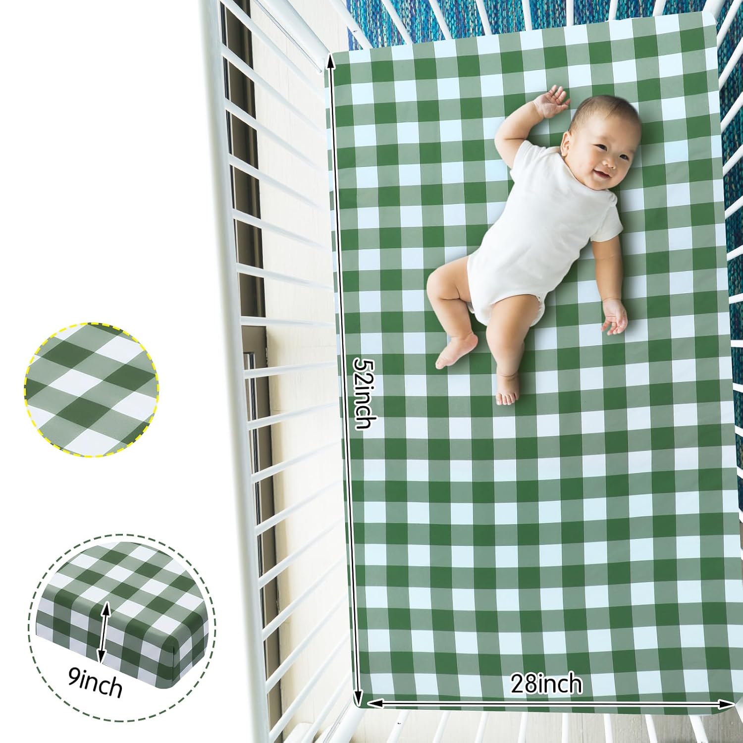 Mindsoft 2 Pcs Mallard Duck Crib Sheet Set 52 x 28 x 8 Inches Fit for Standard Crib Toddler Mattress Newborn Gifts for Girl Boys, Breathable Soft Baby Sheet