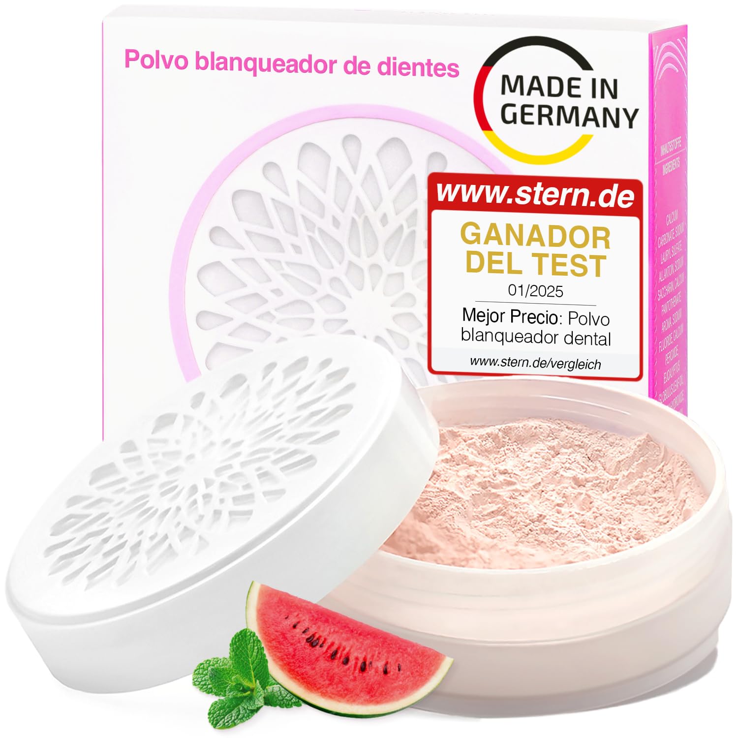 Onlysmile polvo de blanqueamiento dental para dientes blancos | Blanqueador dental professional con efecto visible | Blanquear los dientes seguro - limpieza cosmética de los dientes | Teeth Whitening | Ganador del Test 2025, Fabricado en Alemania, contra
