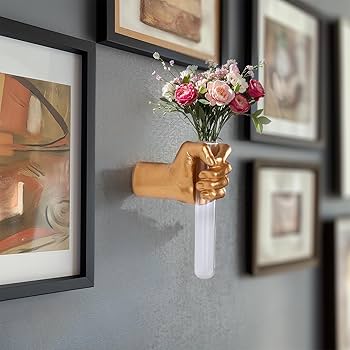 Amazon.com: XYQXYQ Gold Wall Sculptures, Hand Vases Home