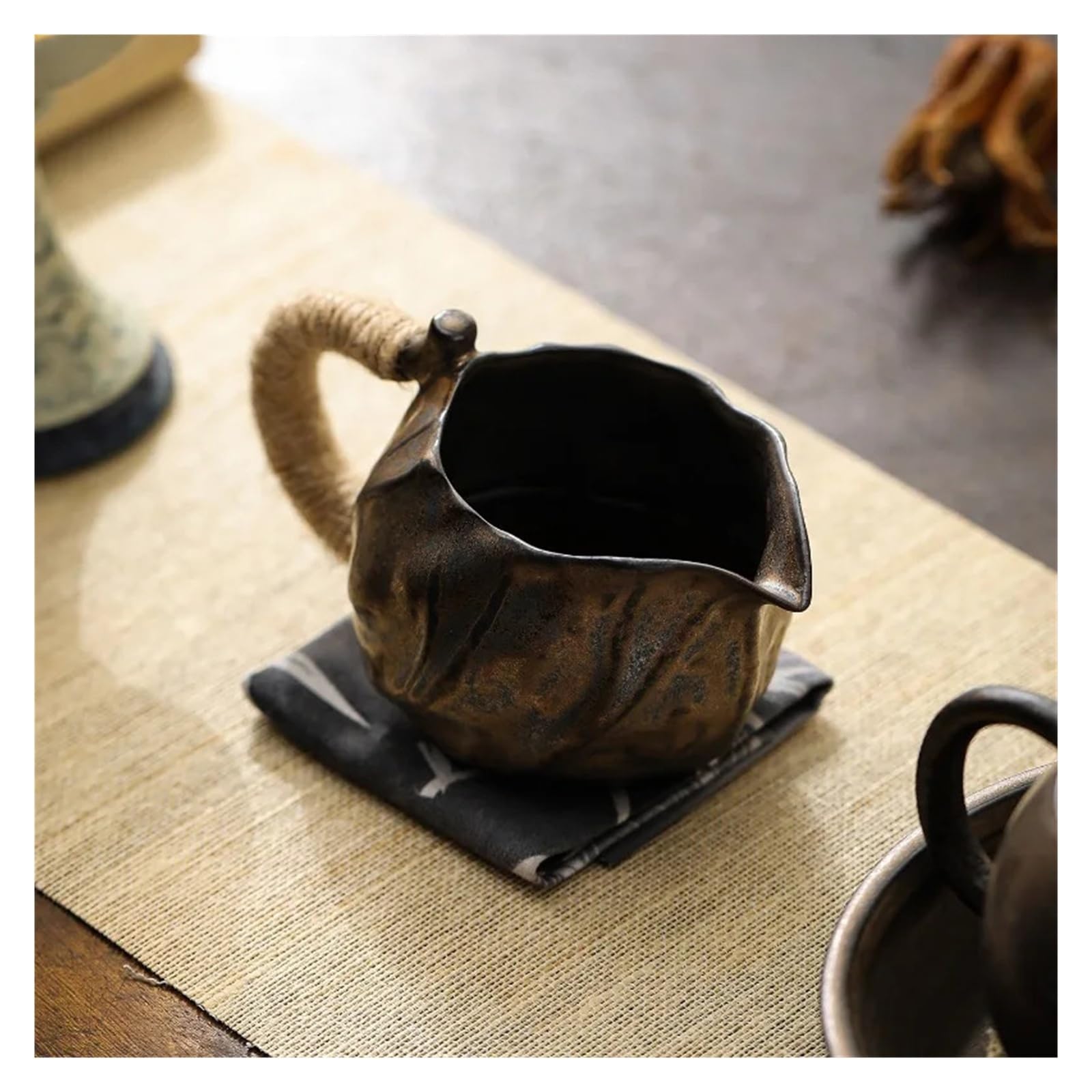 Generico Coppa Chahai for condivisione in ceramica grossolana | Cerimonia del tè, tazza da condividere, chahai, 200 ml, argilla rocciosa, accessorio for il tè kung fu(C 200ML)