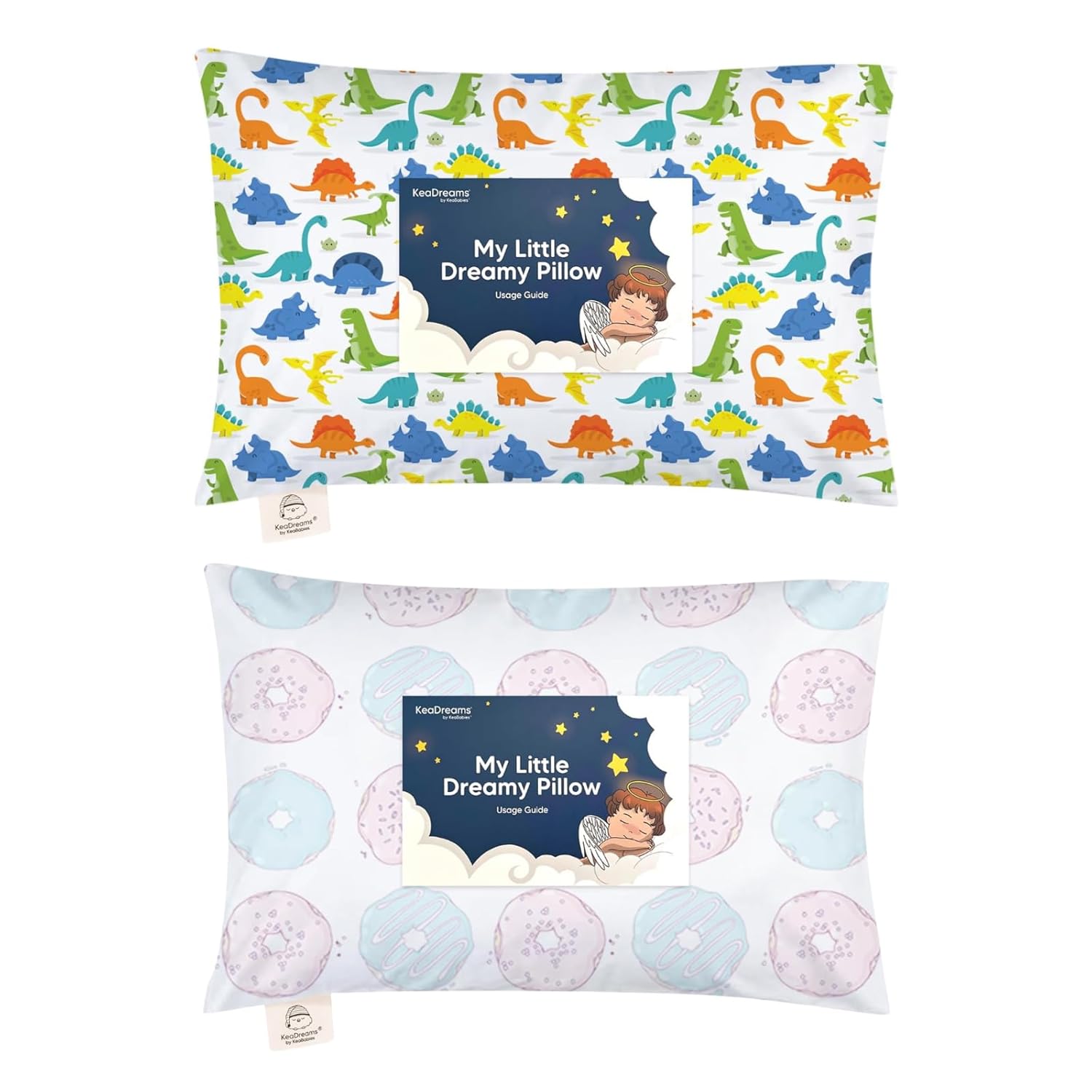 KeaBabies Toddler Pillow with Pillowcase - 13x18 My Little Dreamy Kids Travel Bed Pillows for Sleeping, Cotton Small Pillowcase, Soft & Breathable, Machine Washable, Toddlers 2-5 Years Old