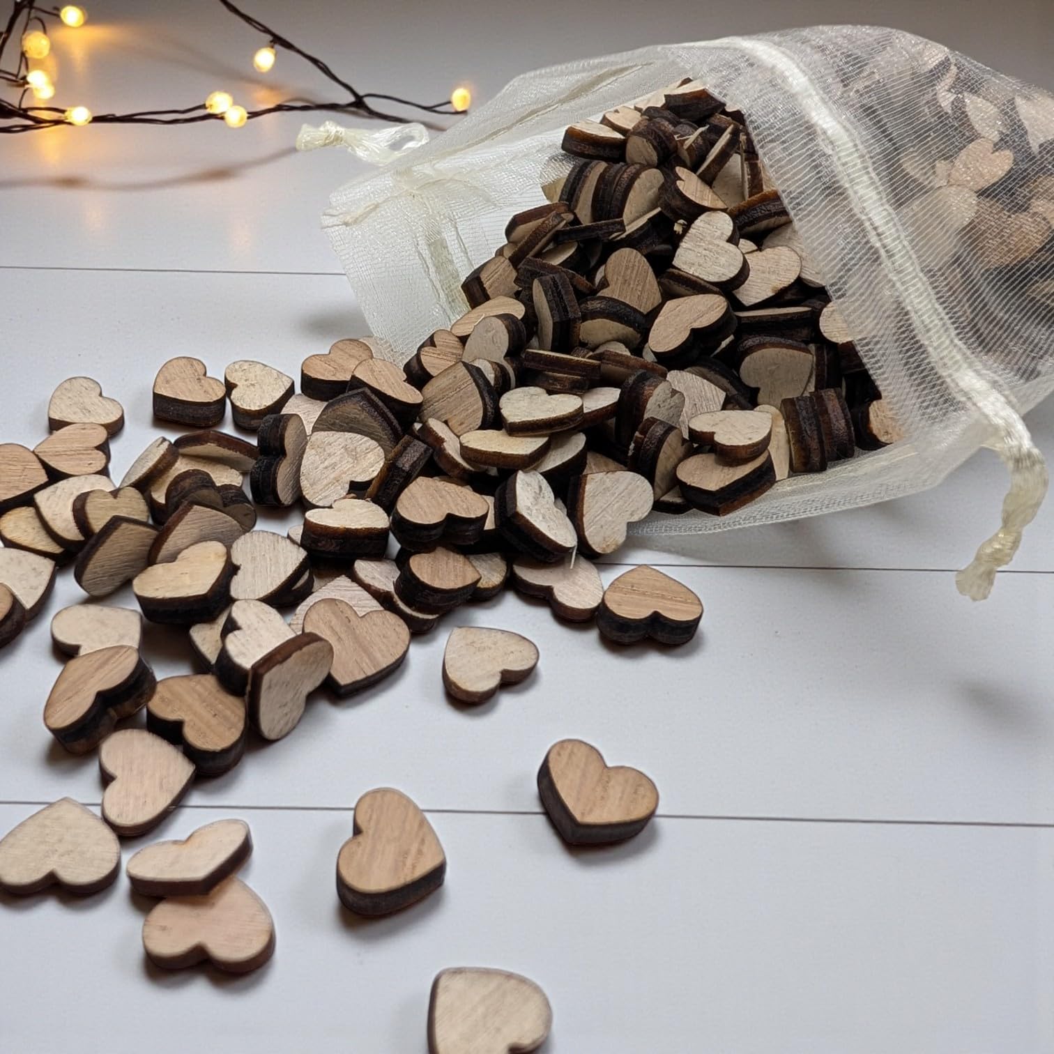 Wooden Heart Wedding Confetti – Approx 300 Mixed Plywood Hearts (24g) – Rustic Table Decorations & Scatter Hearts