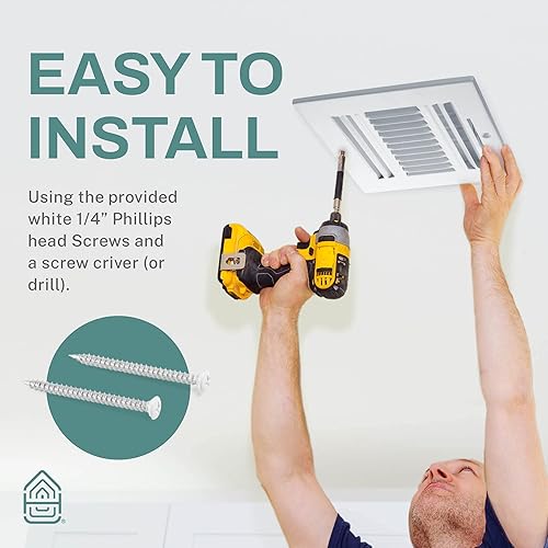 Miniatura 6 de Home Intuition Rejilla de techo  Cubiertas de ventilación de aire para techo o pared del hogar  14 x 8 pulgadas (apertura de conducto), cubierta de
