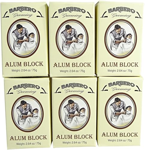 Barbero Bloque de alumbre 2.64 oz / 75 g Paquete de 6