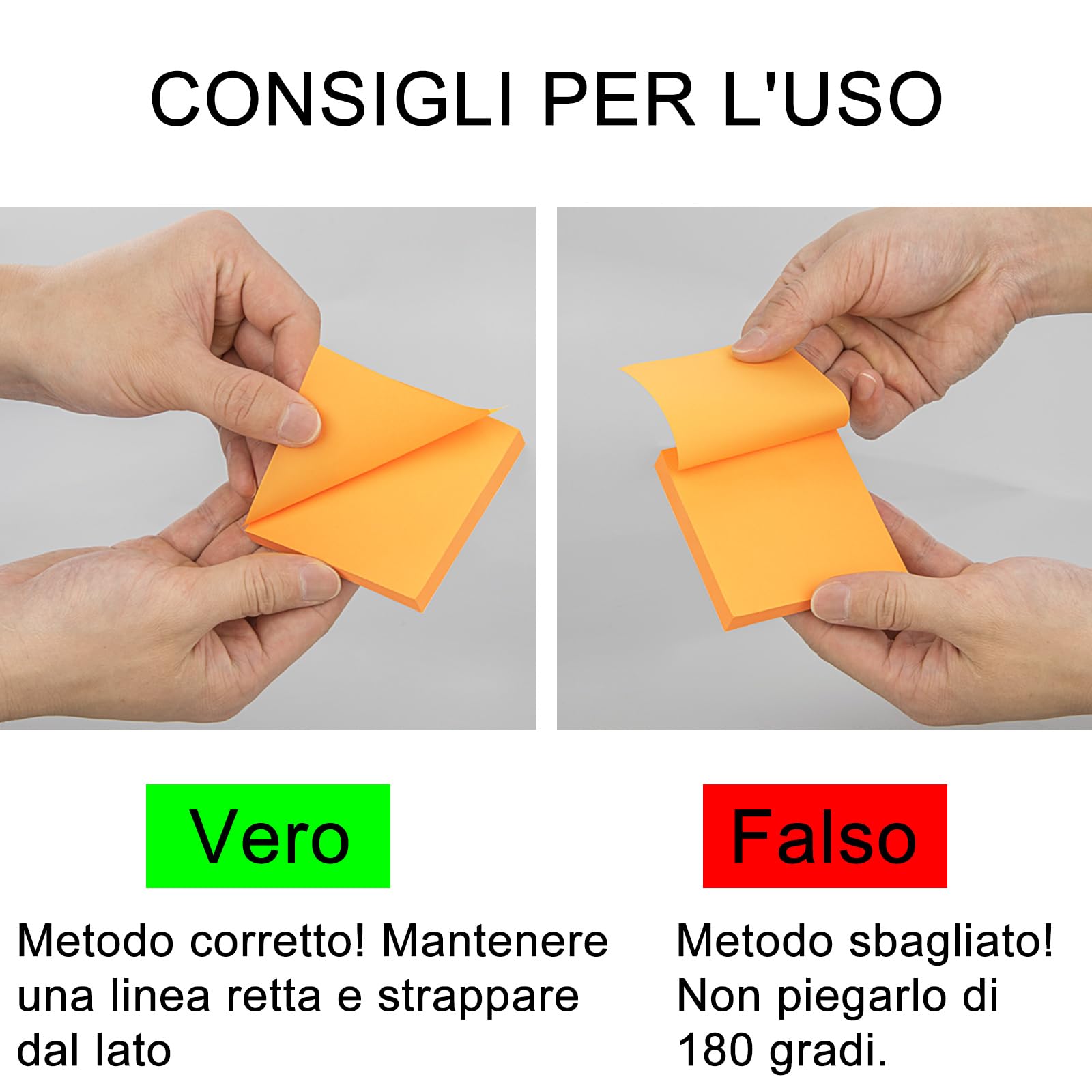 Post-it Adesivi Super Appiccicosi - 6 Blocchetti 76x76mm, 80 Fogli Cadauno, Arancione, Per Ufficio E Casa - Foto 10