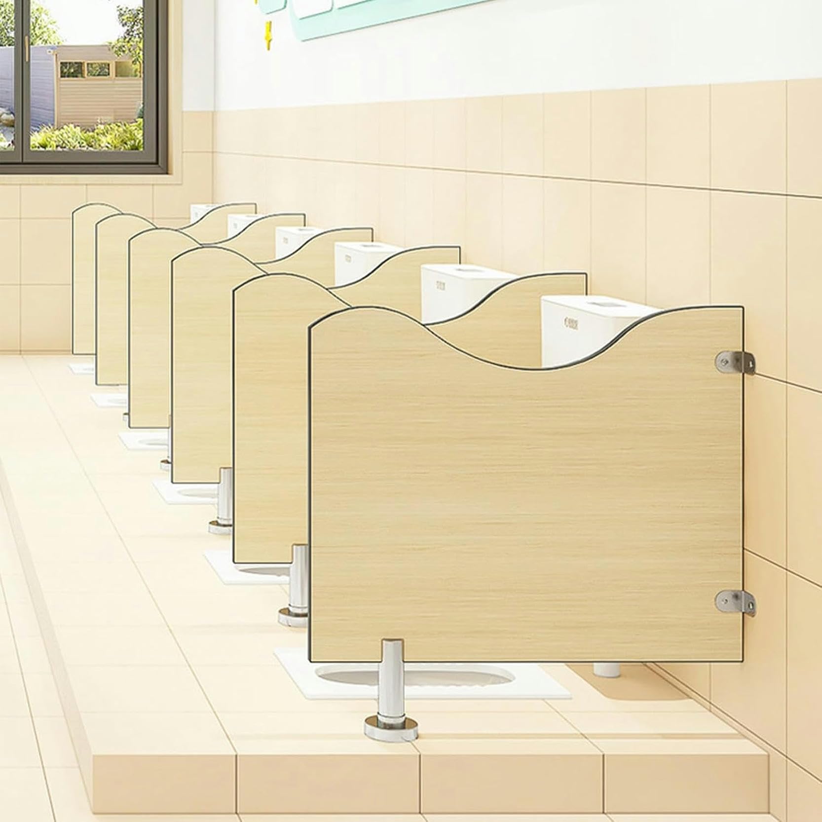 GTHTUHFD Urinal Screen Toilet Partition, Waterproof Wall Divider, Floor-Mounted Privacy Panel, Urinal Baffle For Restrooms And Children'S Facilities,60 * 70cm