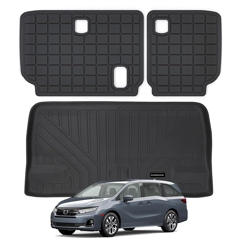 Tapete para Porta-Malas Honda Odyssey 2011-2025 em TPE Preto SANBAN-AXE, 1 unidade