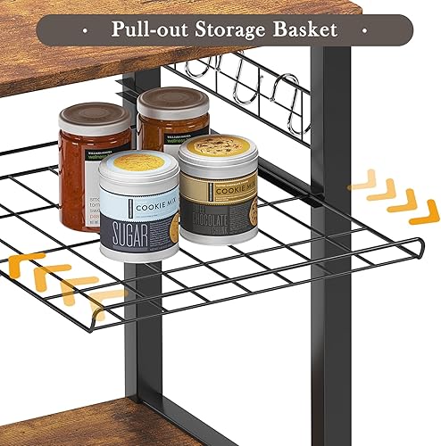 Miniatura 13 de SogesHome Estante de 4 niveles para microondas, estante organizador de almacenamiento de cocina, aperitivo de café para el hogar, cocina, sala de