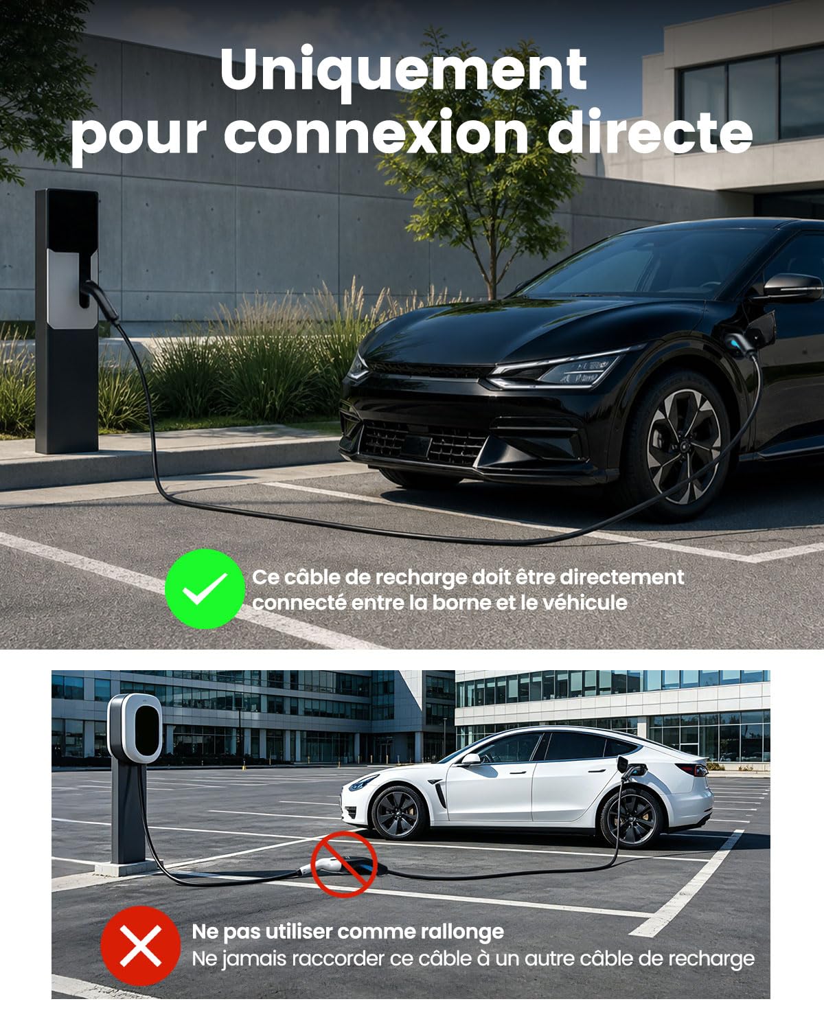 EVDANCE Câble Recharge Voiture Electrique 11kW (16A, 3-Phase, 6m) Câble Type 2 Portable Charge Rapide Chargeur Mode 3 avec Sac de Transport Compatible avec EV/PHEV IEC 62196-2