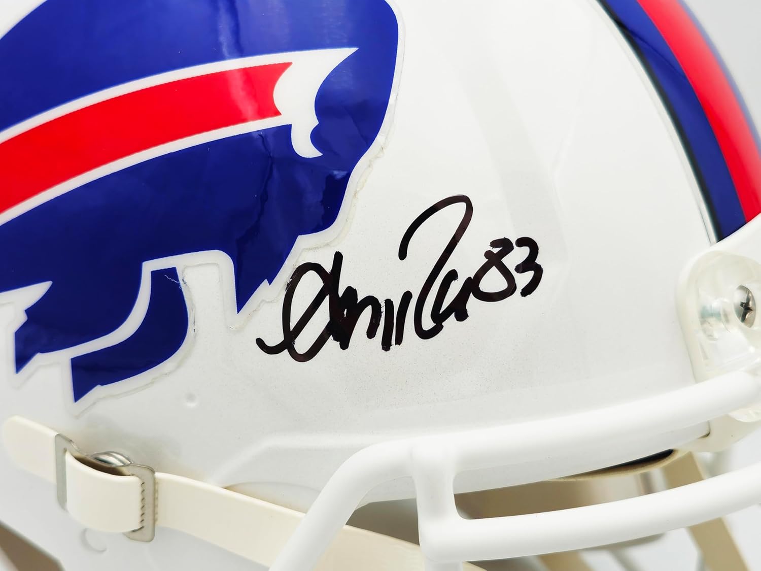 Jim Kelly, Thurman Thomas & Andre Reed Autographed Team Greats White Full Size Speed Authentic Football Helmet Beckett BAS Witness Stock #236170