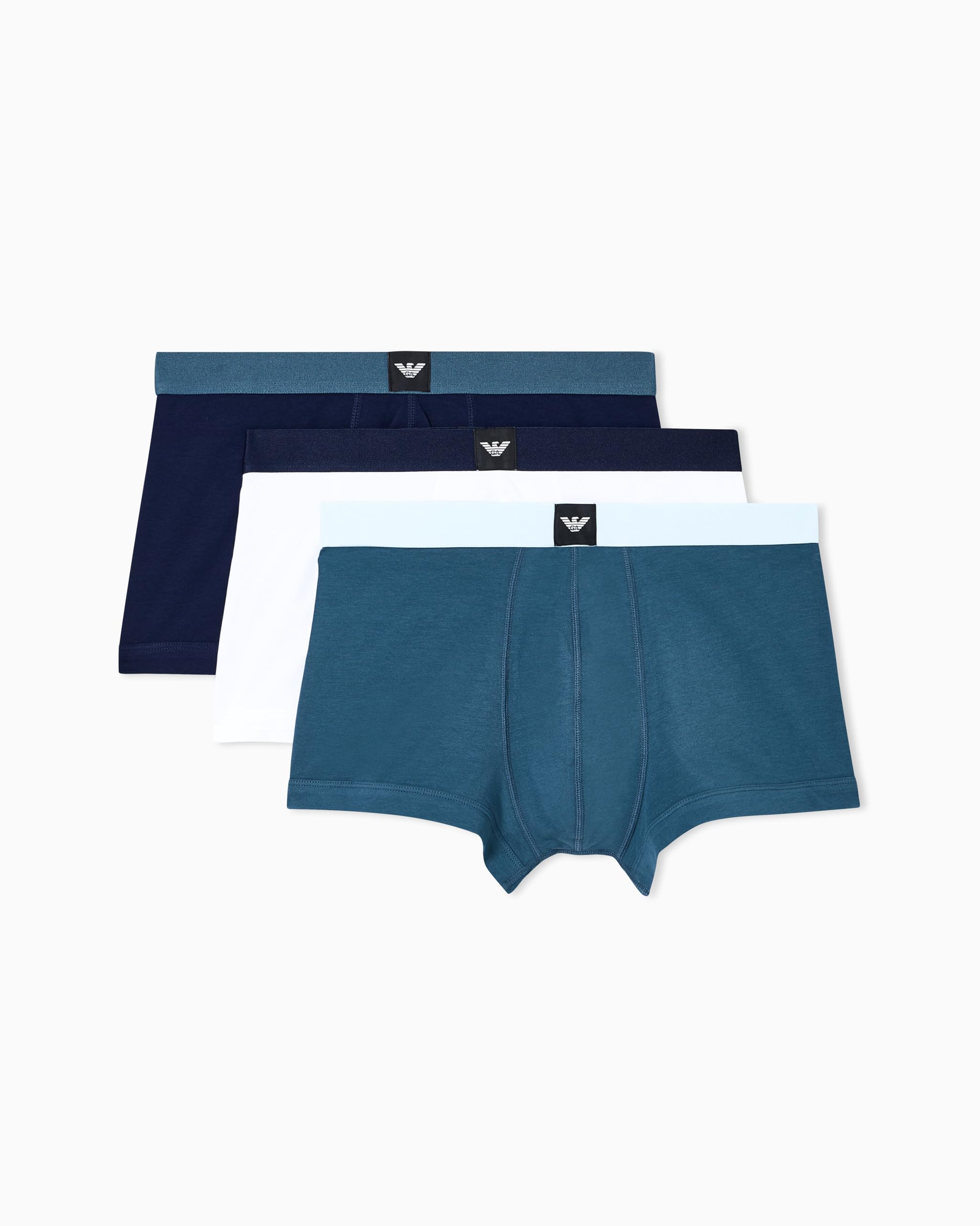 Emporio Armani Men's Essential LOGOLABEL 3-Pack Trunk Blue L