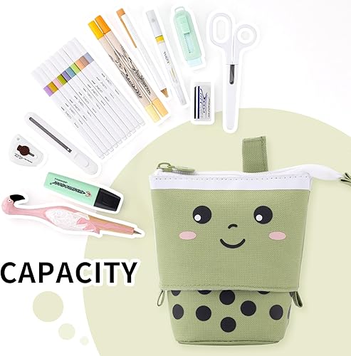 Vista 34 de ANGOOBABY - Estuche telescópico para bolígrafos, cosméticos, para la escuela, estudiantes, oficina, adolescentes, niñas, niños (color rosa)