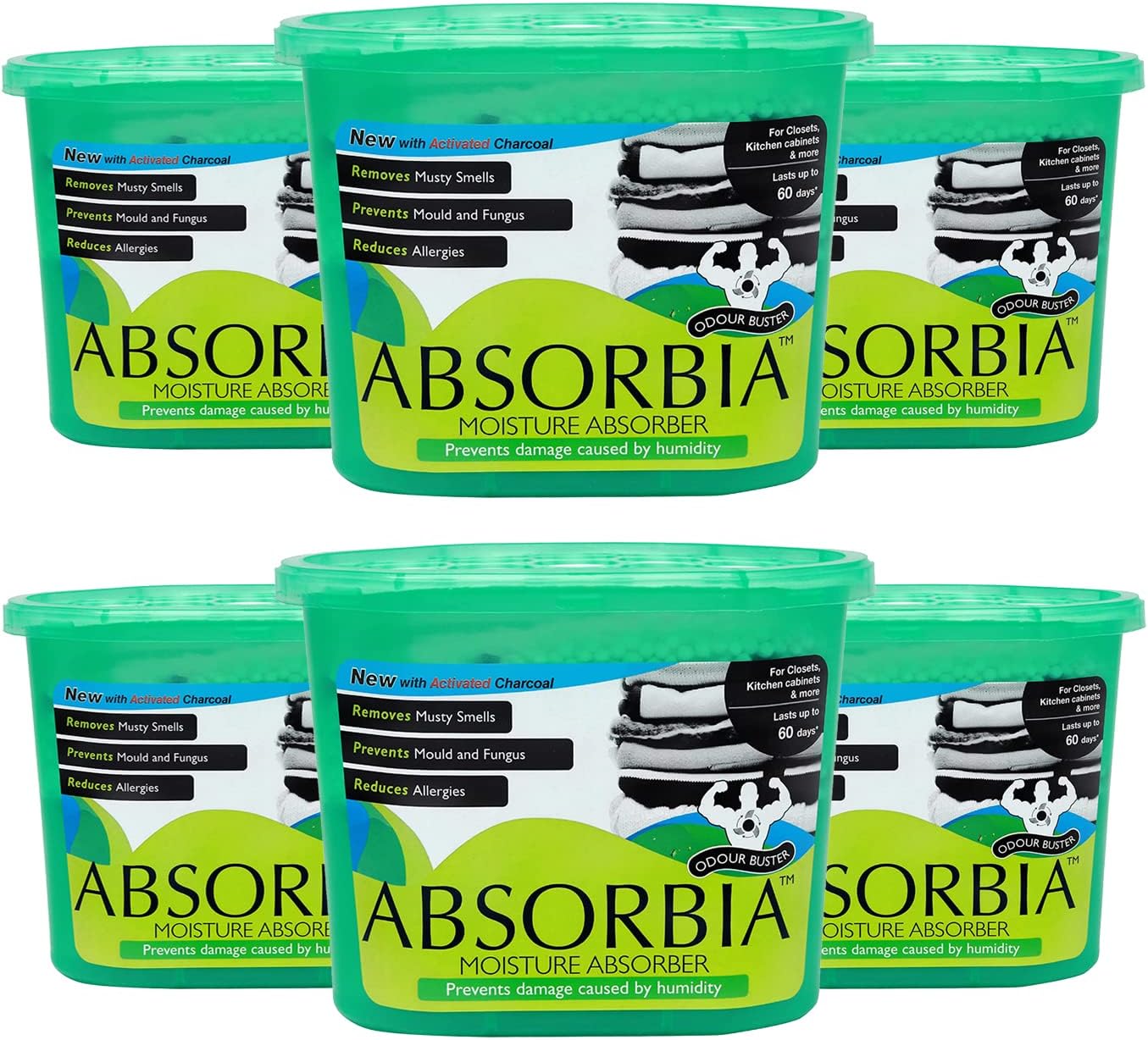 Absorbia Moisture Absorber Box with Activated Charcoal, 300g