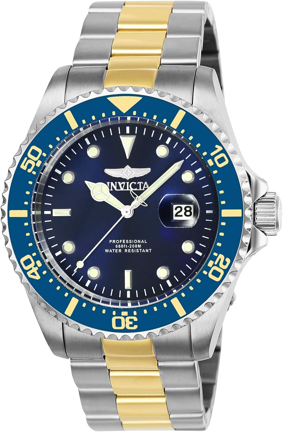 Invicta Mens Pro Diver 43mm Stainless Steel Quartz Watch SilverRed SilverBlue Model 22048 25716