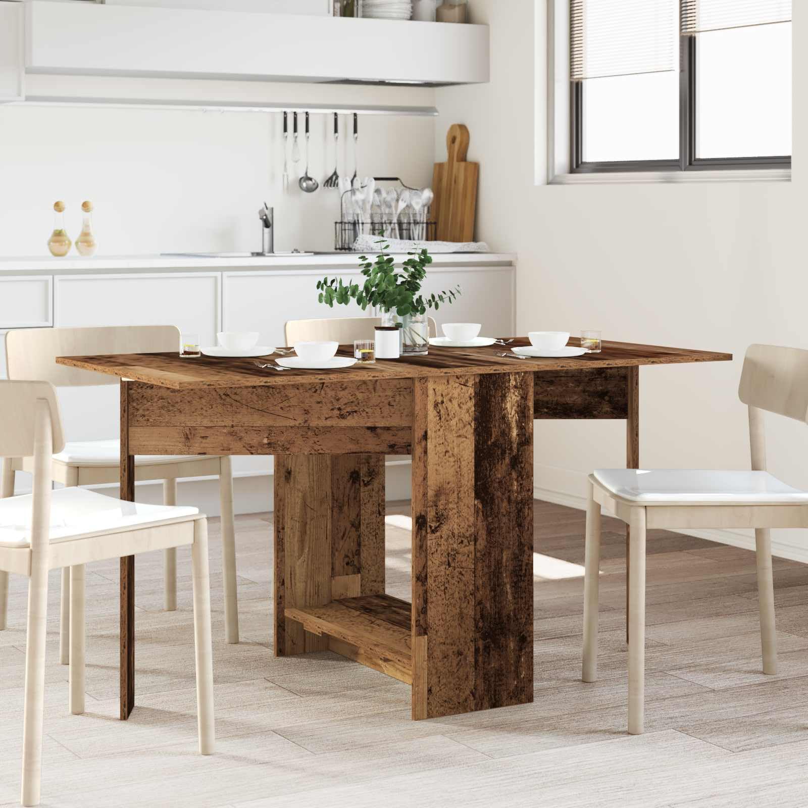 Table de salle à manger moderne pliable et extensible en bois vieilli Generico