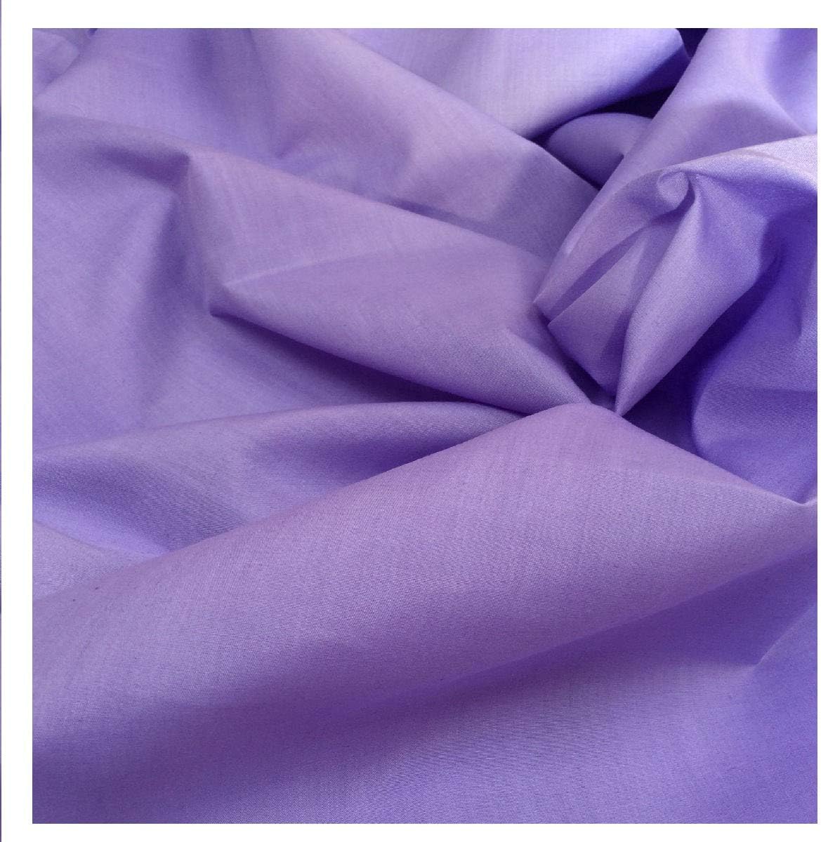 Polycotton Lilac Fabric Material Plain Colour By The Metre 115cm wide (45")