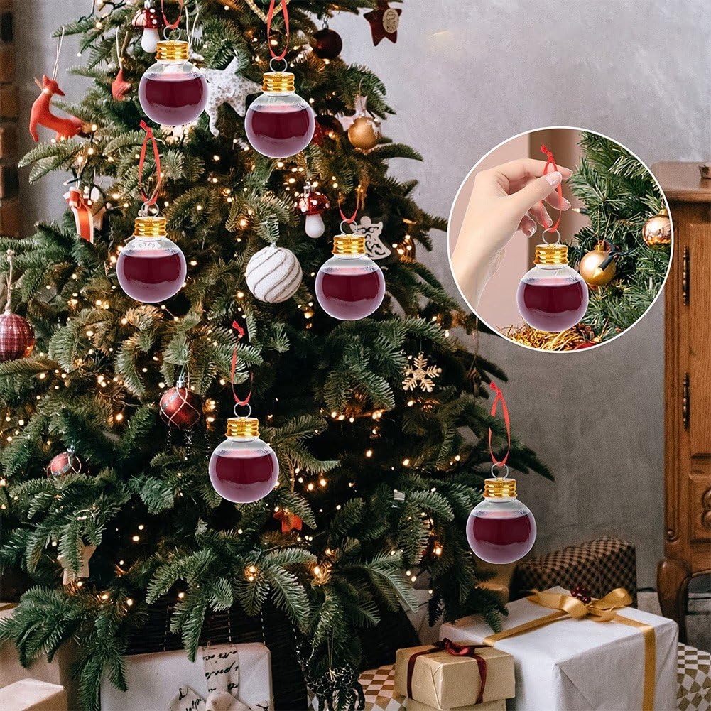 HONGECB Palline di plastica trasparente, in plastica trasparente, sfere di plastica divisibili per albero di Natale in plastica, per riempire e decorare decorazioni per albero di Natale ( 6 HONGECB Palline di plastica trasparente, in plastica trasparente, sfere di plastica divisibili per albero di Natale in plastica, per riempire e decorare decorazioni per albero di Natale ( 6