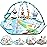 Baby Gym Play Mat, 8-in-1 Tummy Time Mat & Ball Pit with 6 Toys, Washable Baby Activity Play Mat for Visual, Hearing, Sensory, Motor Development, Baby Toys Gift for Toddler Infant 0-3-6-9-12 Months