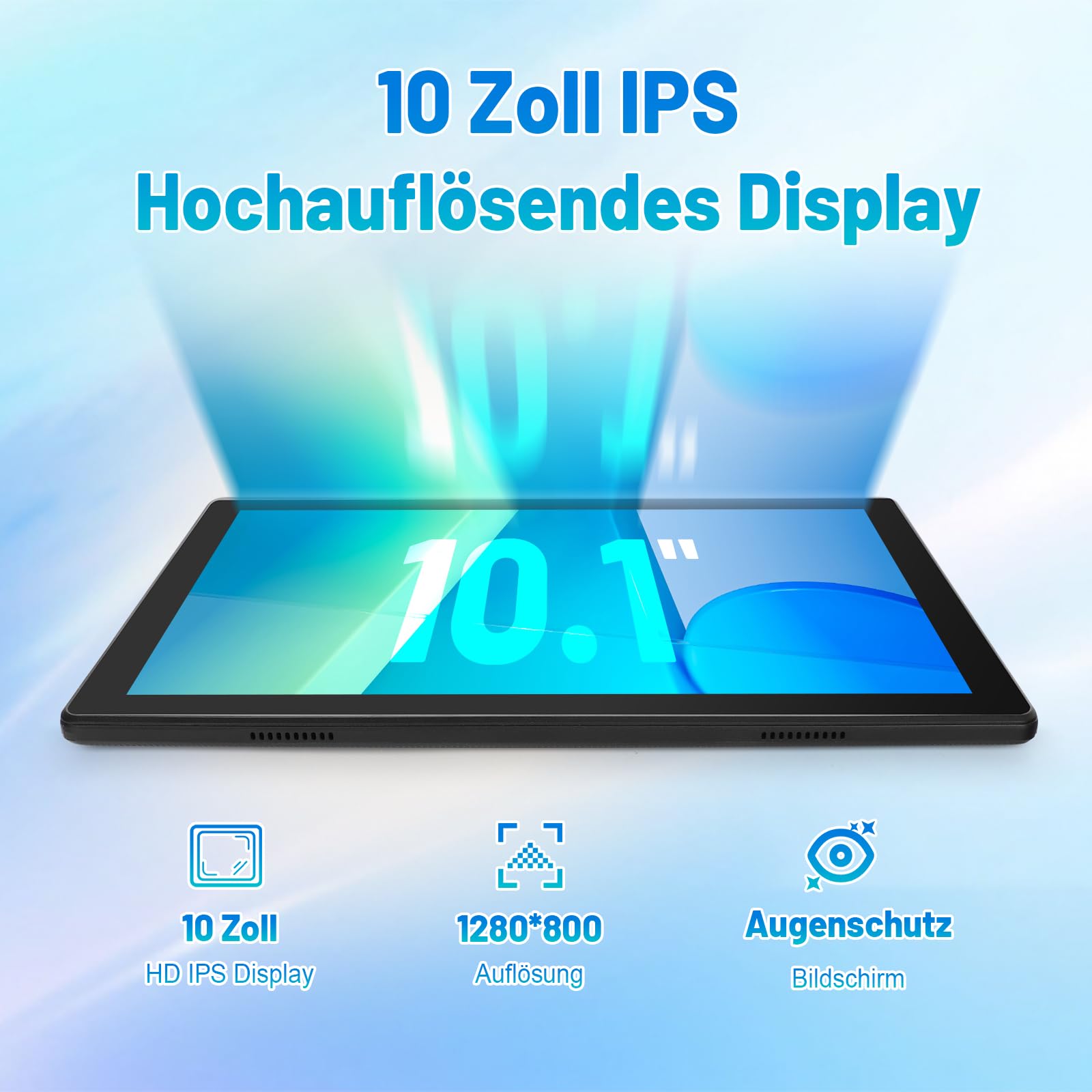 Tablet 10 Zoll Android Octa-Core 8GB RAM 64GB ROM (1TB TF) 1280x800 IPS Pantalla táctil GMS-zertifizierter 5000mAh Tablet PC WiFi 6 Bluetooth 5.4 Widevine L1 Dual-Kamera — view 3