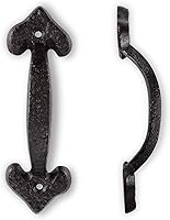 Vista 7 de Paquete de 2 manijas de barra recta de 8 pulgadas para puerta de granero, tiradores de hierro fundido negro para puertas correderas, puertas