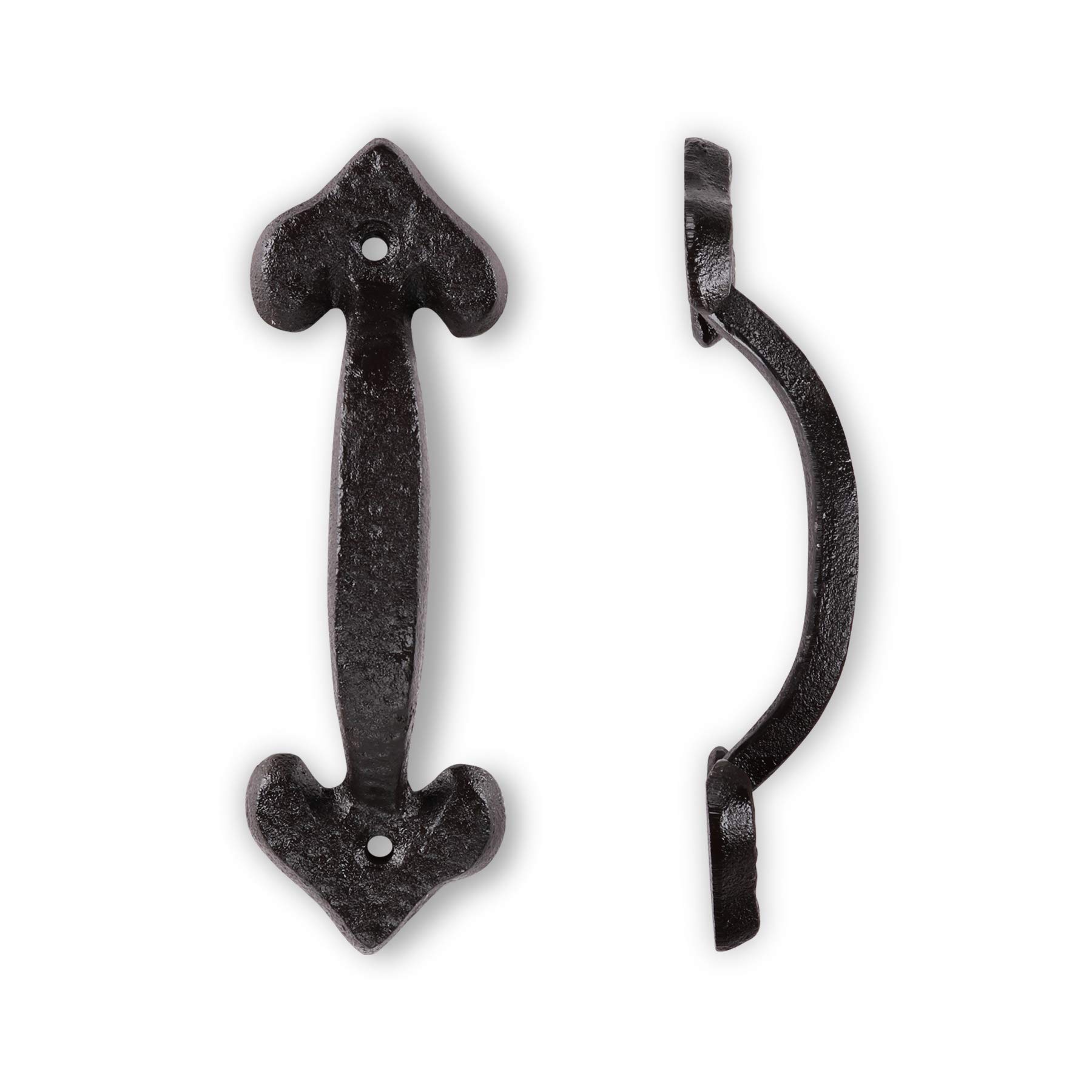 7" Heart Cast Iron Barn Door Handle, Black Outdoor Gate Pull