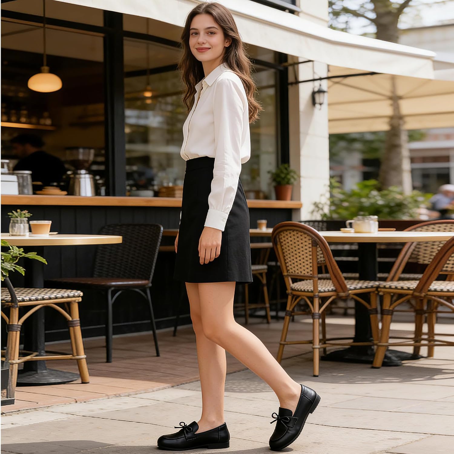 Women's Loafers Comfortable Synthetic Leather Non-Slip Loafers Soft-Sole Flat Shoes Ladies Loafers for Business Casual Office - Image 2