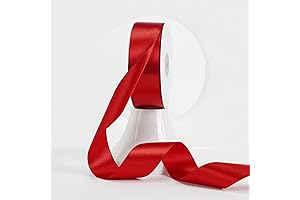 MEEDEE 1.5" Red Satin Ribbon, 50 Yards for Christmas DIY