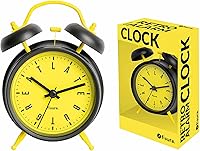 Vista 5 de Fisura -Reloj despertador analógico sin tick. Despertador con luz LED nocturna.Esfera de 3.5 in.11,7x5,5x16. Metal (Rosa)