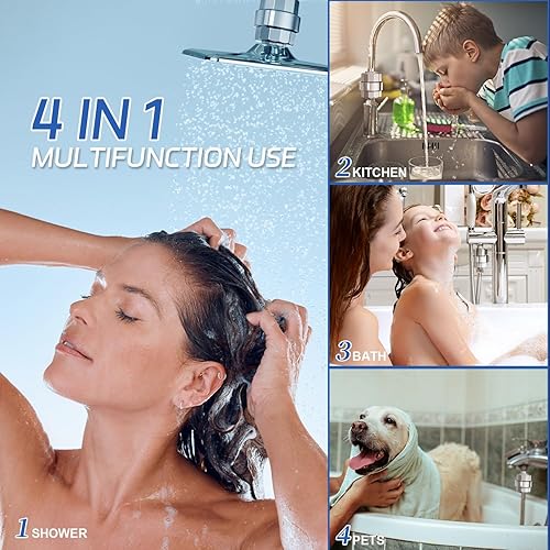 Miniatura 6 de EMBATHER - Filtro de ducha de 20 etapas para agua dura, elimina clorofluorurometales pesados, filtro suavizante de ducha de alto rendimiento para