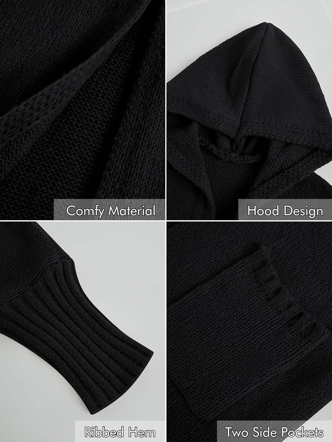 Girls Hooded Long Cardigan Kids Fashion Open Front Knit Sweater Outerwear Coat 5-14 Years - Image 6