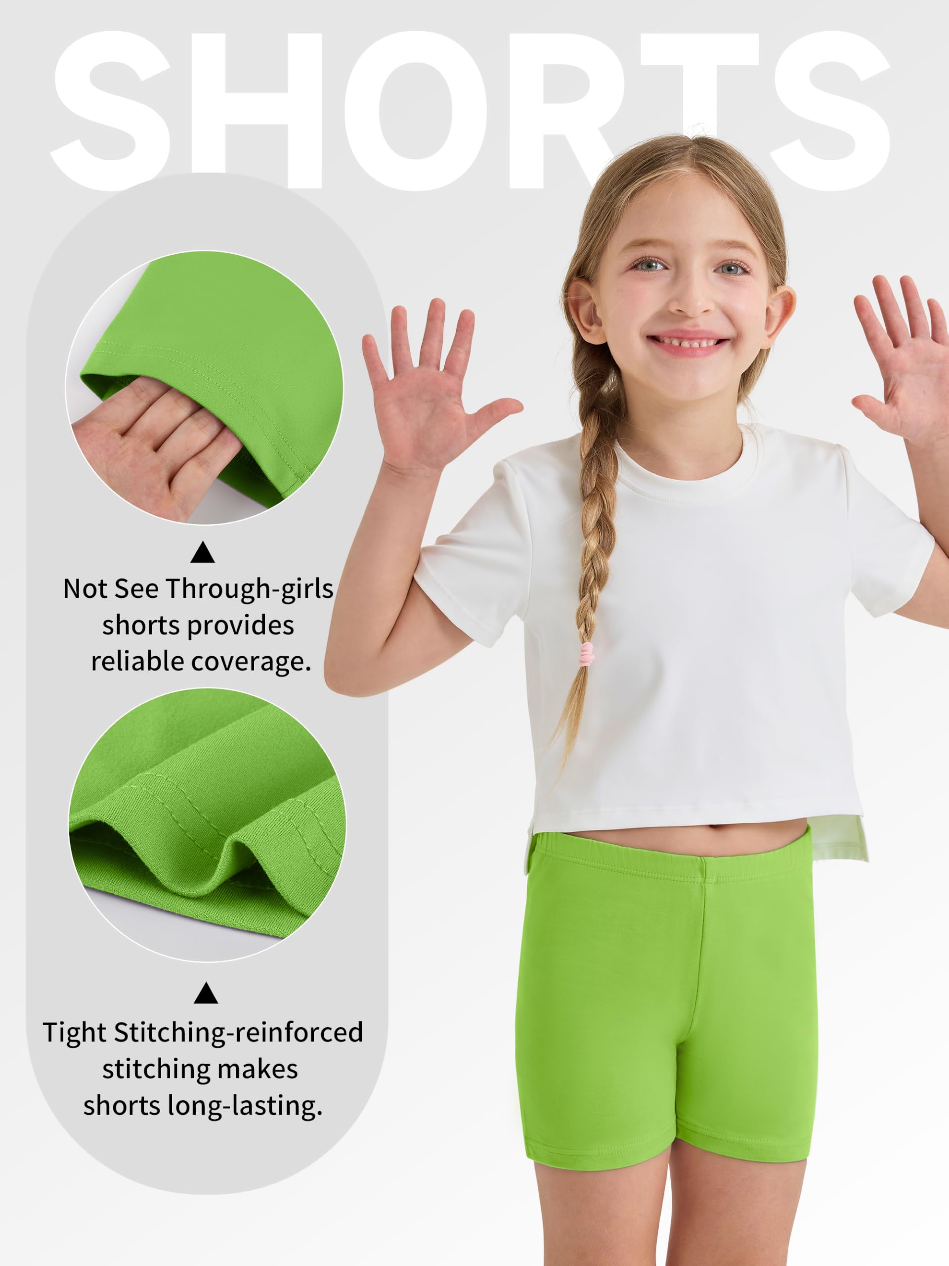 10er Pack Radlerhosen für Mädchen | Turnhose & Unterziehshorts für Kleinkinder Weiche Sport Bike Shorts Mehrfarbig Für Tanz, Yoga, Schule