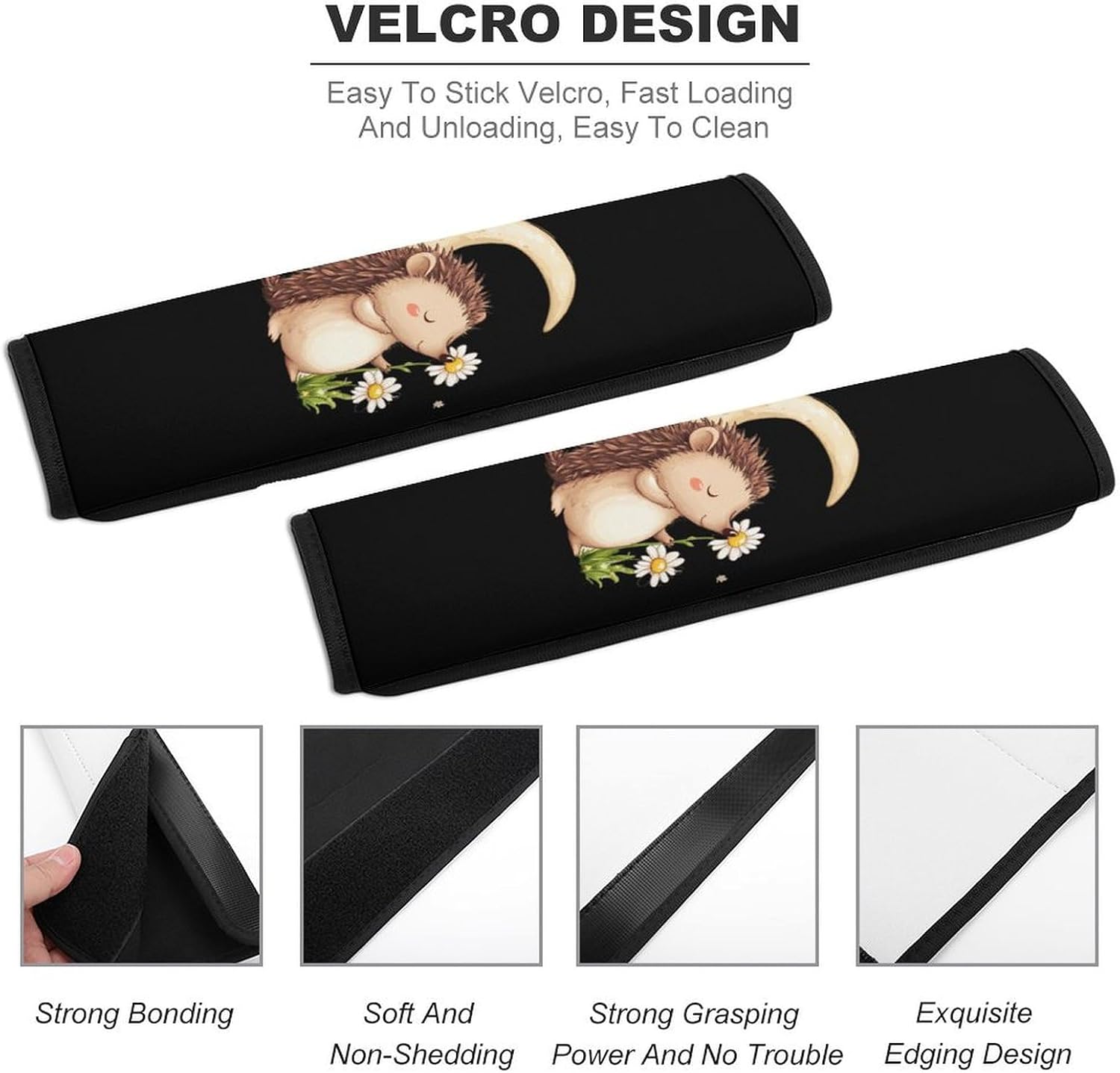Hedgehog Car Seat Strap Covers Soft Seat Strap Shoulder Pads Seatbelt Covers for All Car Seats 2PCS