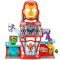 Hasbro Marvel Iron Man e i Suoi Fantastici Amici, playset elettronico Iron Quarters
