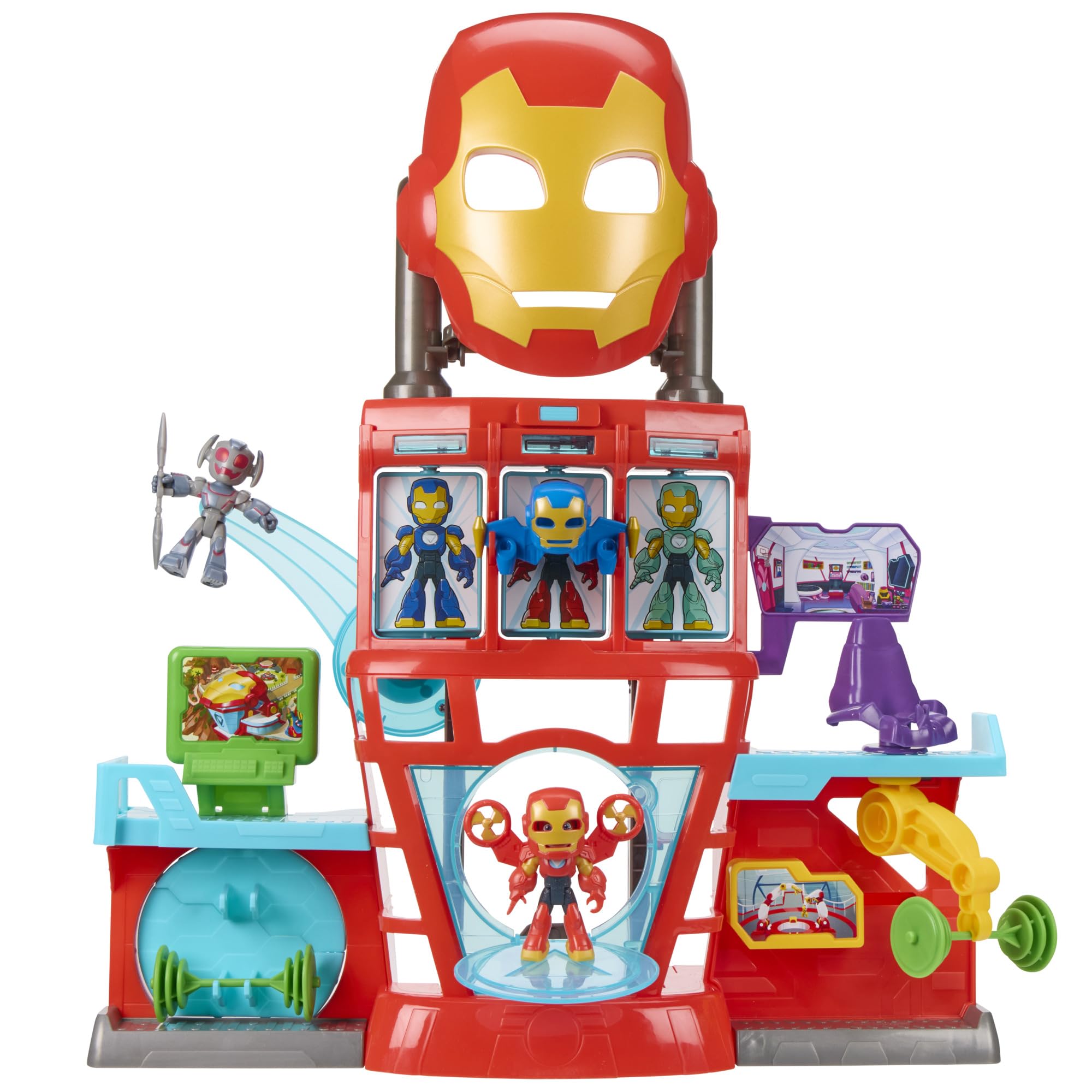 Hasbro Marvel Iron Man e i Suoi Fantastici Amici, playset elettronico Iron Quarters per Bambini e Bambine