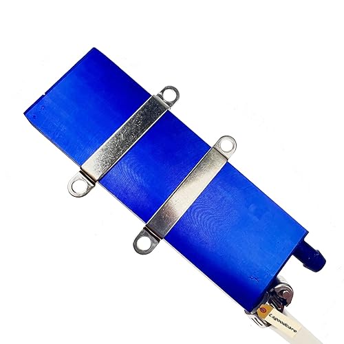 Miniatura 4 de Lsgoodcare Bloque de refrigeración de agua de aluminio de 1.575 x 1.575in, disipador de calor pulido azul con hebillas de tubo y bloque de agua para