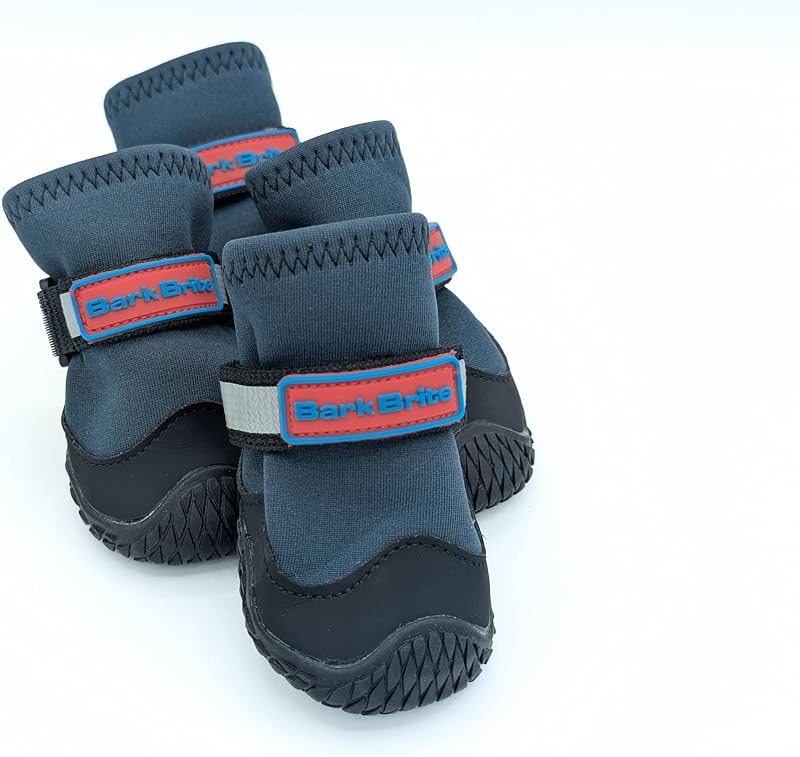Bota para Cães Bark Brite em Neoprene com Solado de Borracha Stone Blue Extra Pequena — Kit com 4