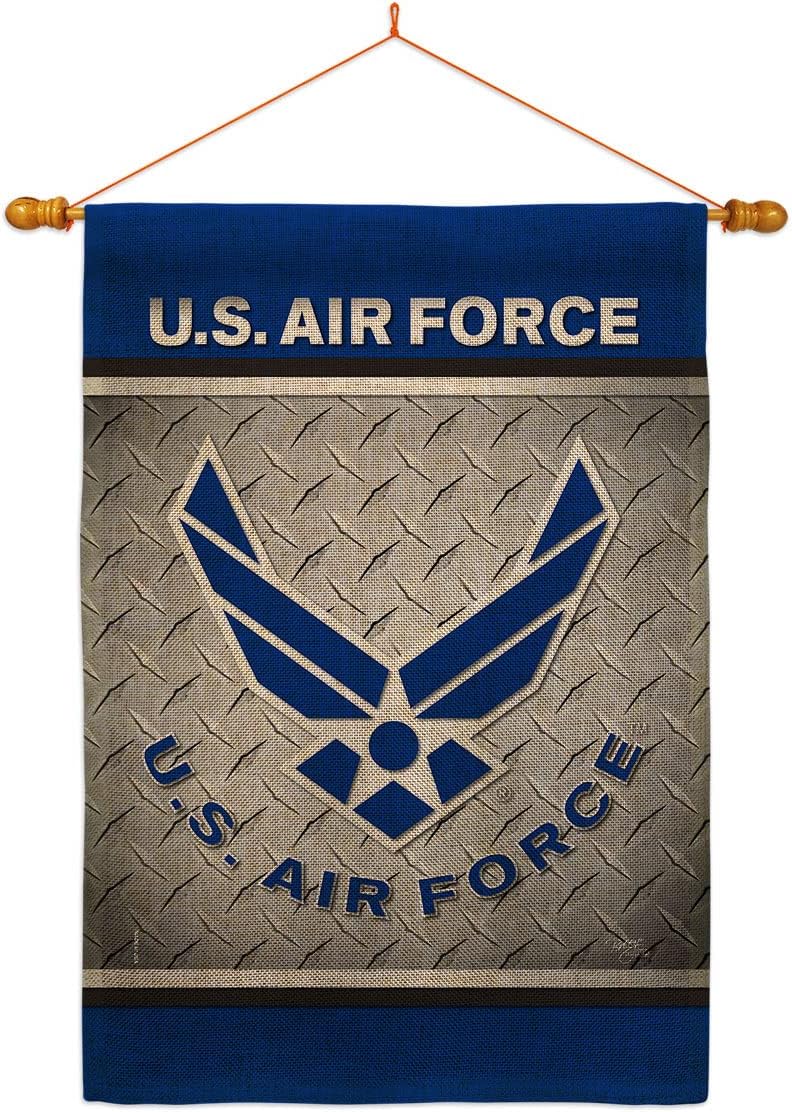 Air Force US House Flag Armed Forces USAF United State American Military Veteran Retire Official Small Decorative Gift Yard Banner Double-Sided Made In USA 28 X 40
