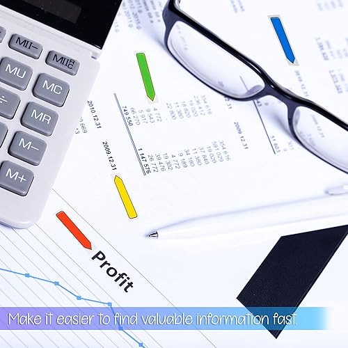 Miniatura 3 de BAZIC - Dispensadores de marcadores de página de neón de 0.5 x 1.7 pulgadas, pestañas de índice de bandera de flecha, notas adhesivas, marcadores de