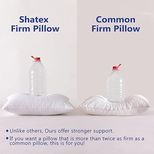 Miniatura 2 de Shatex Almohada extra firme de tamaño estándar de 26 x 20 pulgadas, almohada de cama con inserto ajustable que proporciona un apoyo más fuerte, para