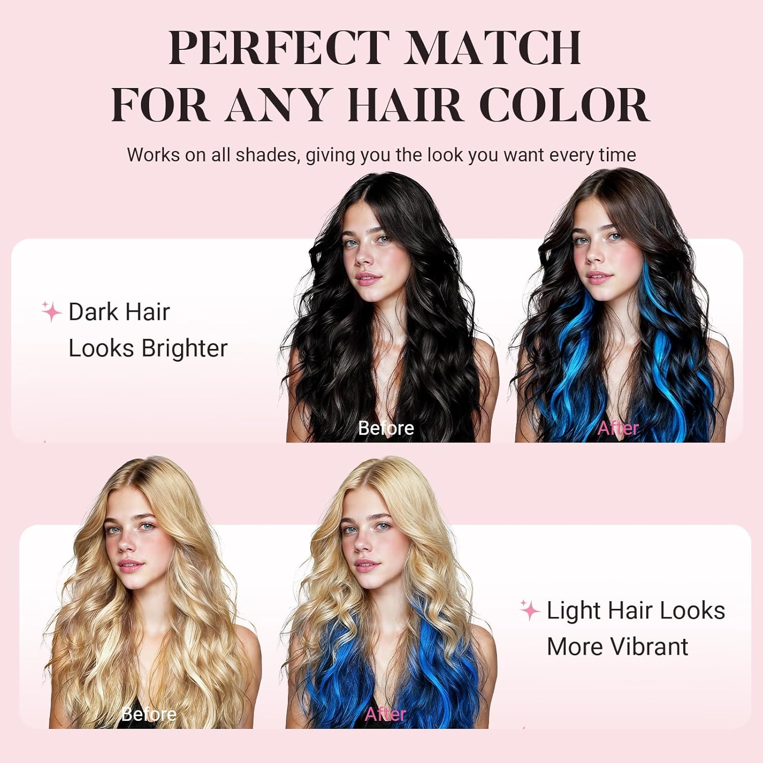 MAXITA Blue Clip in Hair Extensions Real Human Hair 16inch 35g 6Pcs Remy Human Hair Clip in Extensions for Kids Women Colorful Hair Pieces Pop-up Style Straight Extensiones