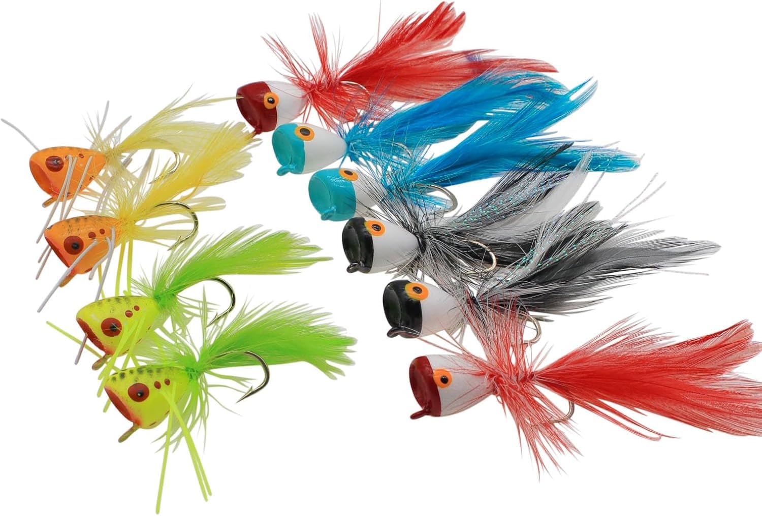 Fly Fishing Poppers,Topwater Popper Flies Bugs Lure, Dry Flies Kit for Bluegill Sunfish Bass Crappie Steelhead Flies Trout Salmon Perch for Fly Fishing Bass Panfish Bluegill Trout Salmon