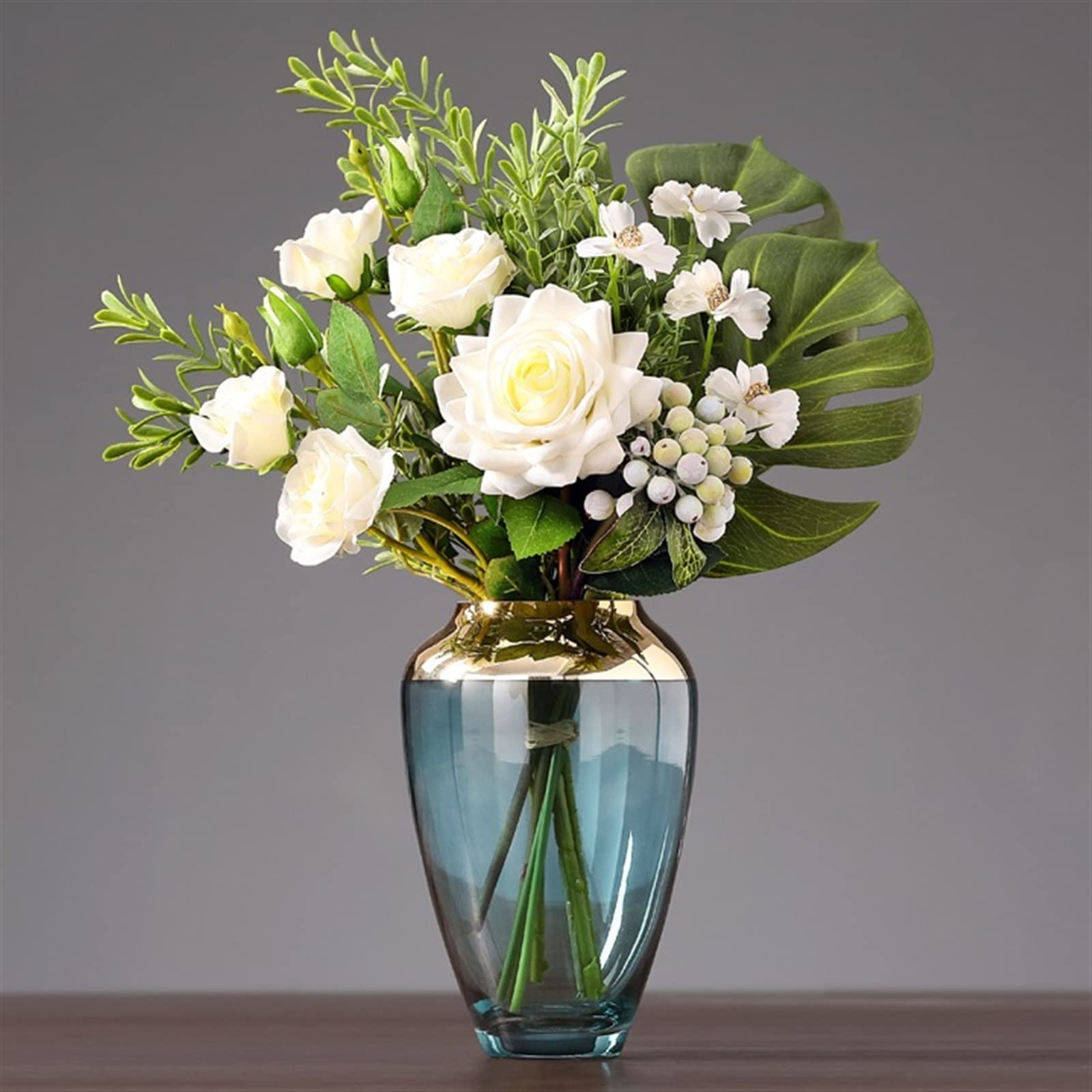 Jarrone Florero de Cristal Decorativo, Moderno, Simple, Transparente, Creativo, arreglo Floral, Muebles for el hogar y la Sala de Estar Maceta(Pequeño)
