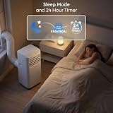 LGBBTI Climatiseur Mobile 12000 BTU WiFi Intelligent Télécommande Minuterie 24H Kit Évacuation Fenêtre Puissant Portable pour Maison Bureau 30m2 Économe Classe A, Pris, White, 7000 BTU - 6