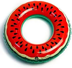 Boia Inflável Melancia 80 cm – Design Divertido, PVC Reforçado, Fácil de Inflar, Compacta para Viagem – Ideal para Piscina, Praia e Verão