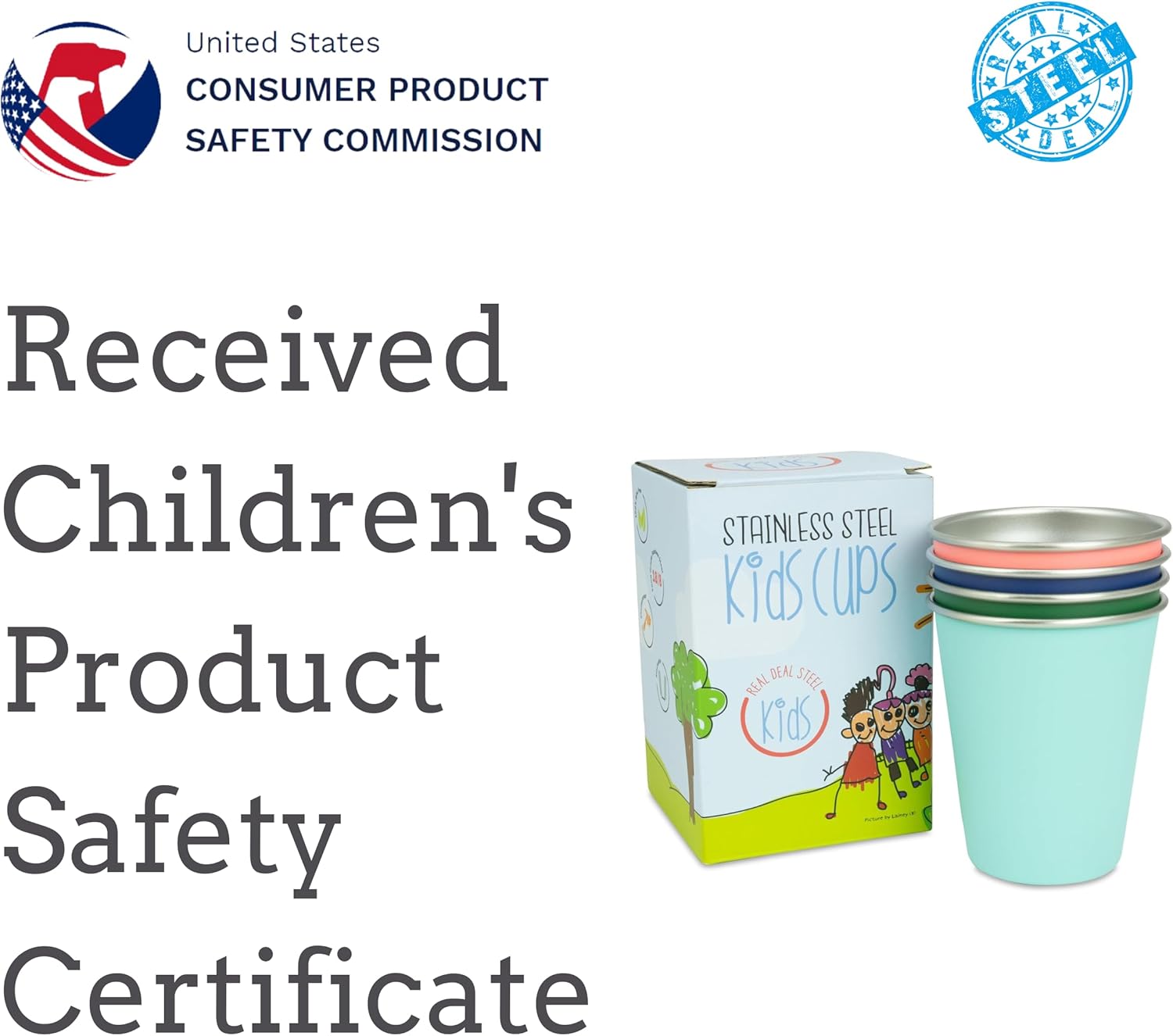 Stainless Steel Kids Cups - Set of 4 - Metal Cups for Children and Toddlers, Premium 10 oz Drinking Glasses in Fun Colors, BPA Free, Unbreakable (Assorted 2)