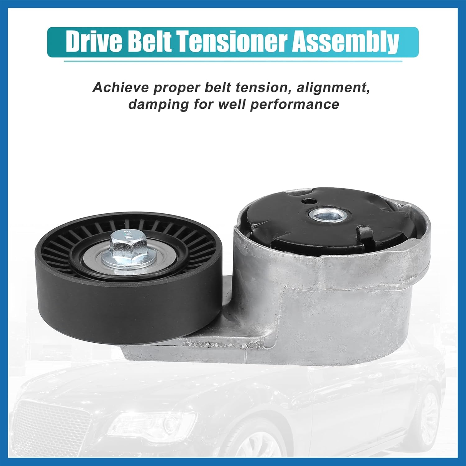 Automatic Belt Tensioner Pulley Assembly for Dodge Charger for Ram 1500 for Jeep for Chrysler for VW NO. 5184617AD Accessory Drive Belt Serpentine Tensioner Item Replacement