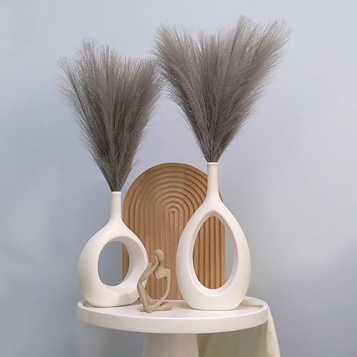 Miniatura 6 de ROMZCPH - Decoración de hierba de pampa sintética pequeña, 6 tallos de 17 pulgadas17.7 in, hierba artificial de las pampas, arreglo floral corto de